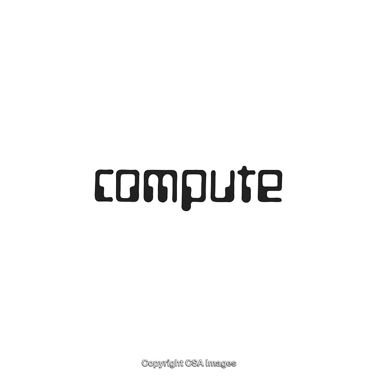 Minimalist Black Typography Word Compute on White Background