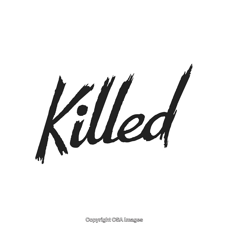 Stylized Bold Handwritten Design Featuring the Word 'Killed' in Black Brush Typography