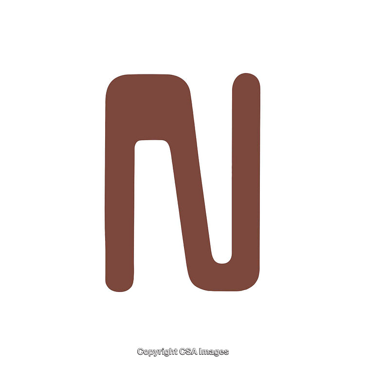 Bold Artistic Representation of the Letter N in Abstract Design