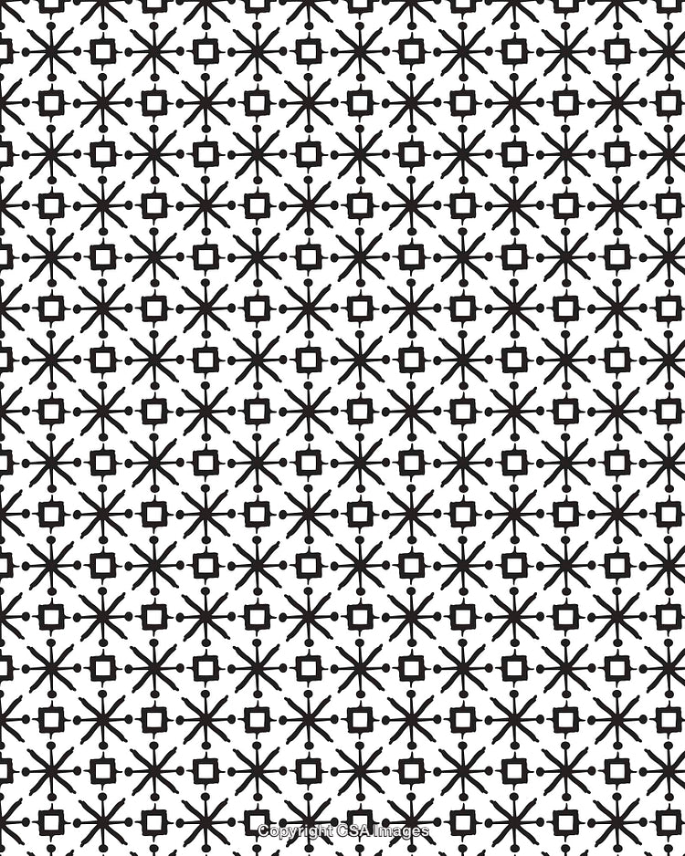 Black and White Abstract Pattern With Geometric Shapes and Symmetry