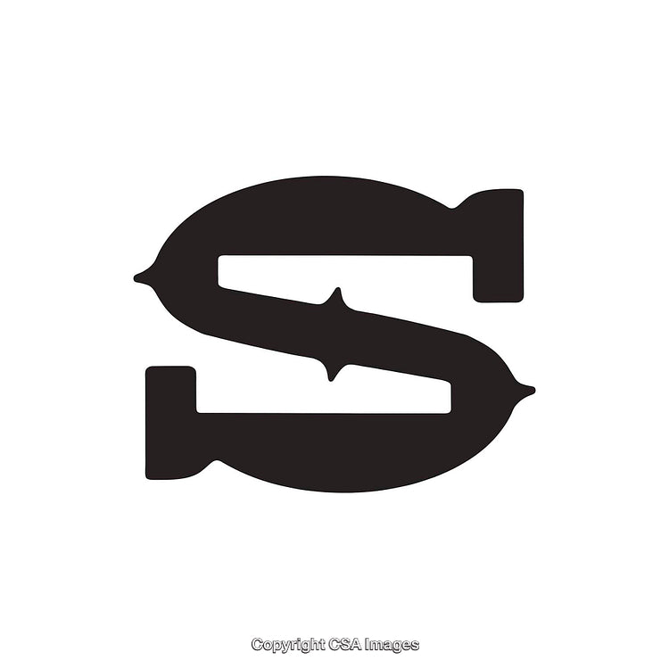 Creative Art Design Featuring the Letter S in Bold Black on White