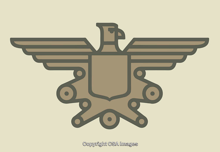 Abstract Eagle Emblem Design in Symmetrical Line Art Style