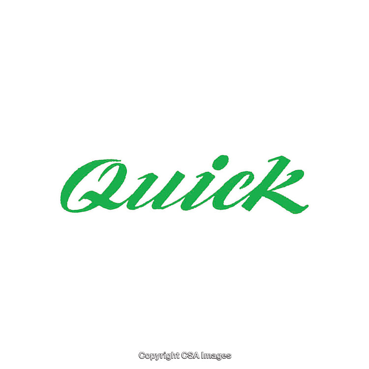 Green Calligraphy Text on White Background Highlighting Speed and Simplicity