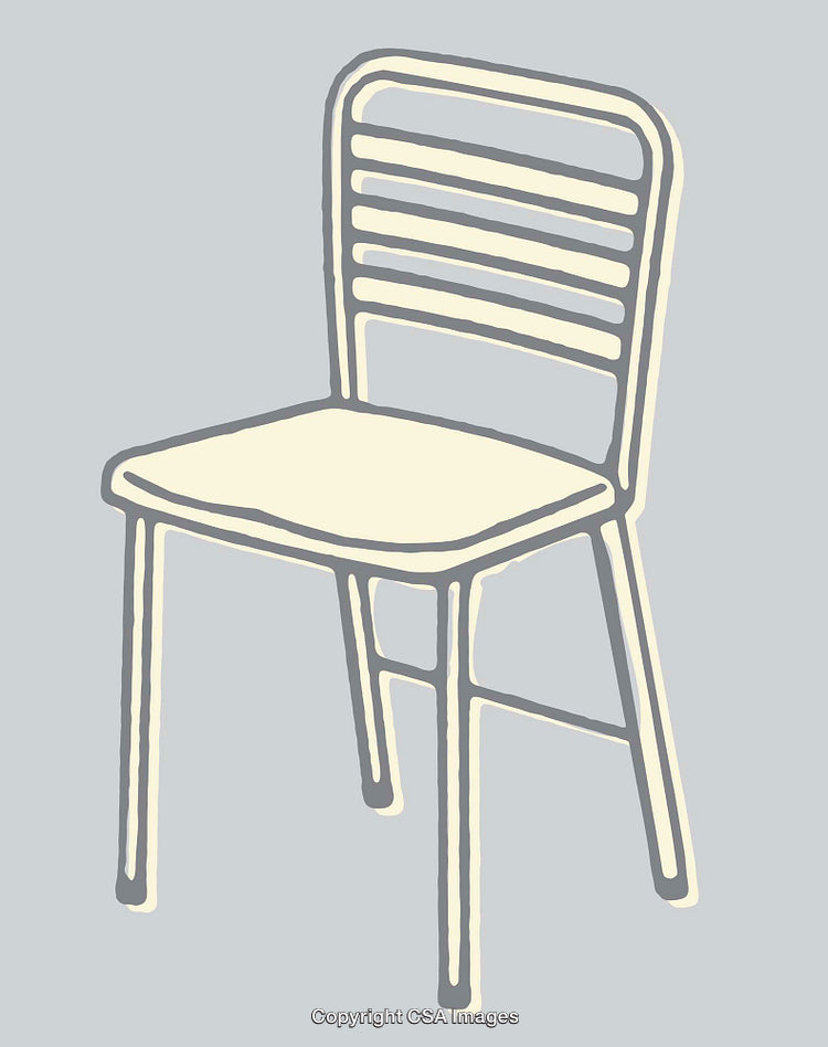 Minimalist Illustration of a Metal Chair in Contemporary Line Art Style