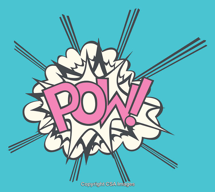 Comic Style Pow Explosion Graphic with Light Color Accents