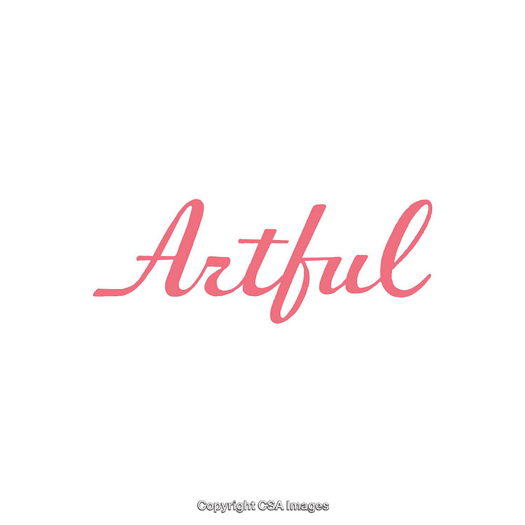 Elegant Pink Typographic Design Featuring the Word 'Artful' in Cursive Script