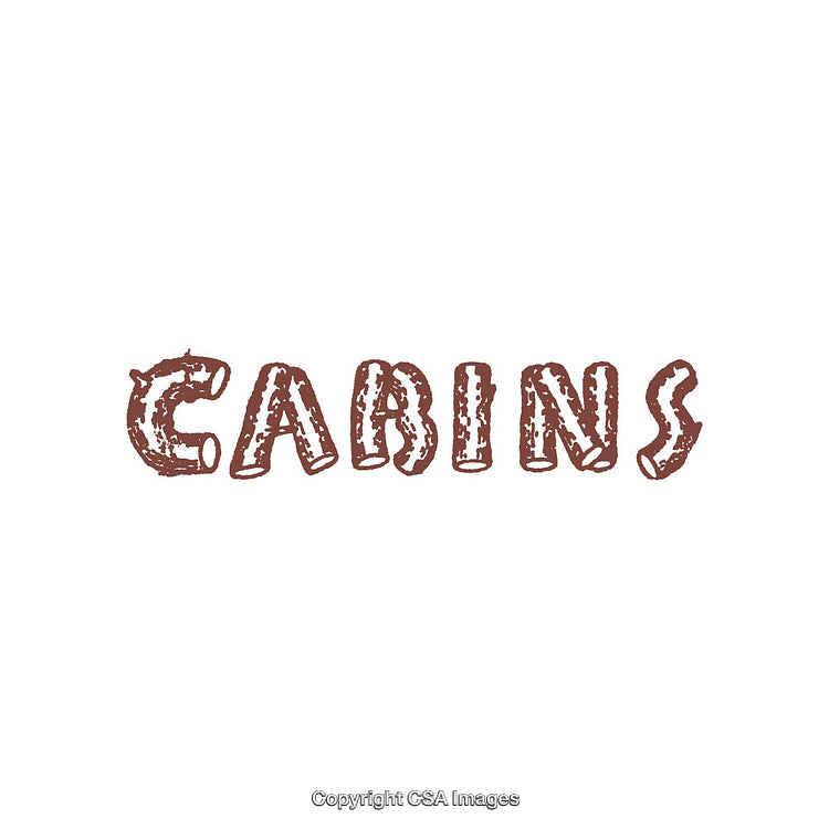Rustic Cabin Theme Word Art with Textured Lettering