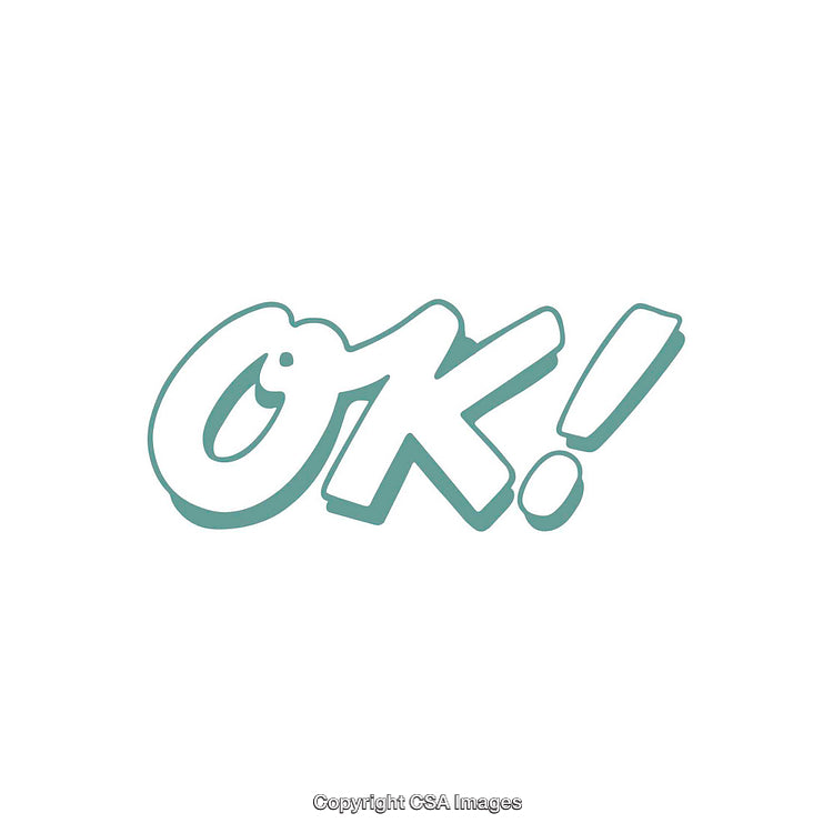 Stylish Typography Design with The Word "OK!" in Retro Style