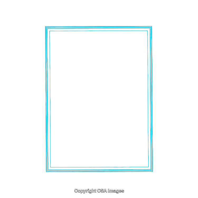 Blue Minimalist Decorative Frame on a White Background