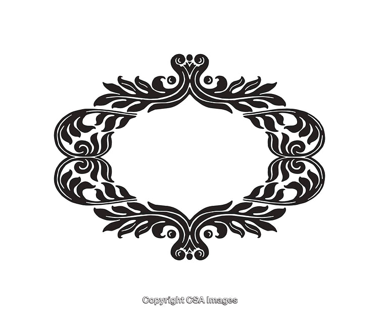 Black and White Ornate Decorative Frame with Intricate Patterns