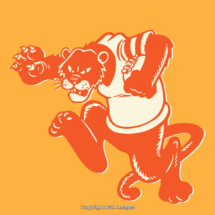 Dynamic Illustration of a Fierce Tiger in Action