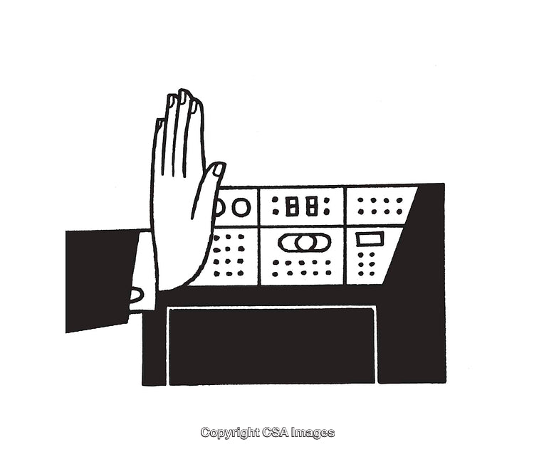 Illustration Showcasing a Hand Interacting with a Control Panel