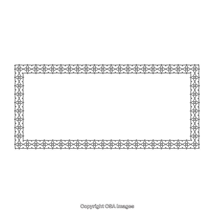 Elegant Black and White Decorative Rectangular Ornamental Border Design