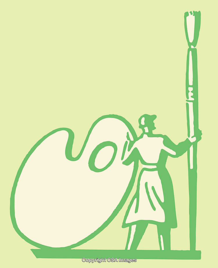 Illustration of an Artist With a Palette and Brush