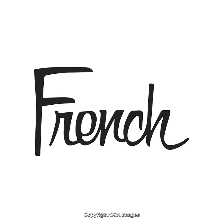 Elegant Script Typography Featuring the Word 'French' in Black Ink