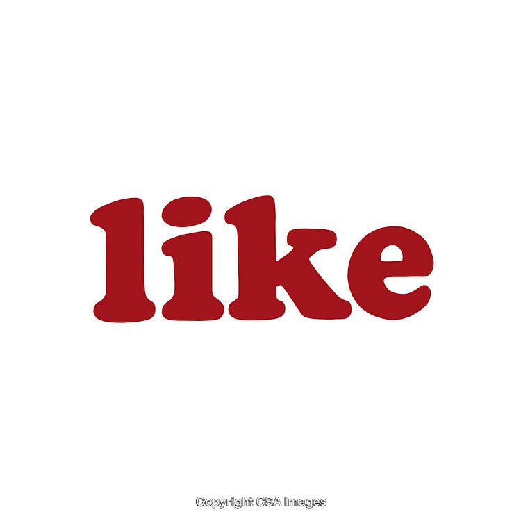 Bold Red 'Like' Text on White Background Design