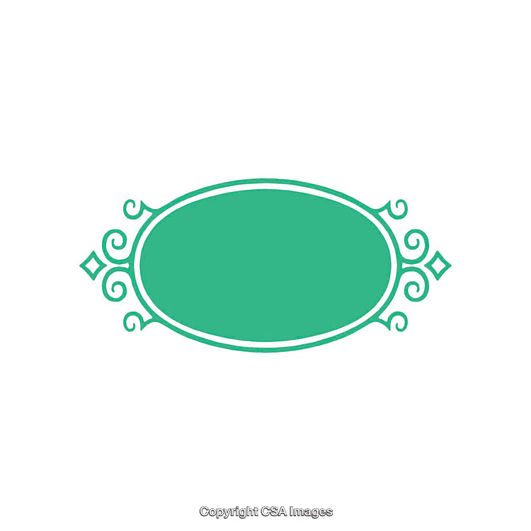 Elegant Green Label With Ornamental Border for Decorative or Design Use