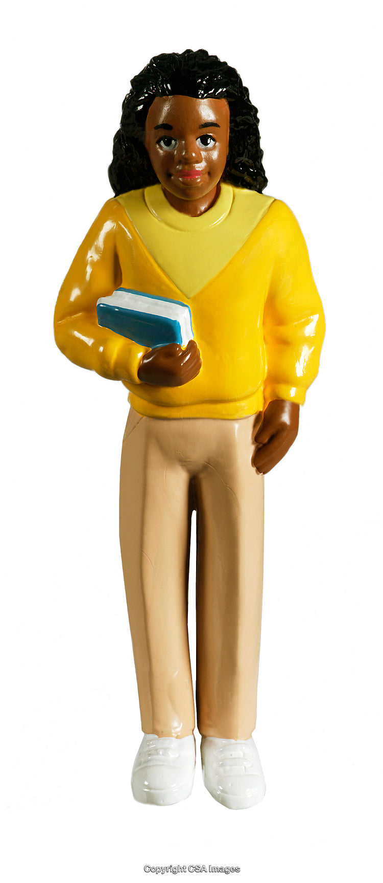 Plastic Figure of a Student Holding a Book in Casual Clothing