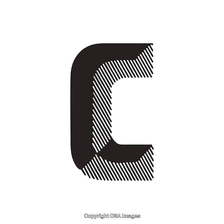 Abstract Monochrome Design Featuring the Stylized Letter C