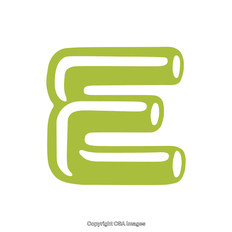 Creative Green Letter E with a Modern and Playful Design
