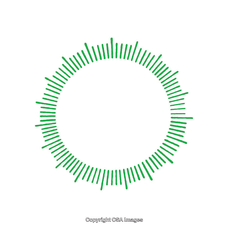 Green Circular Abstract Design With Radiating Lines on White Background
