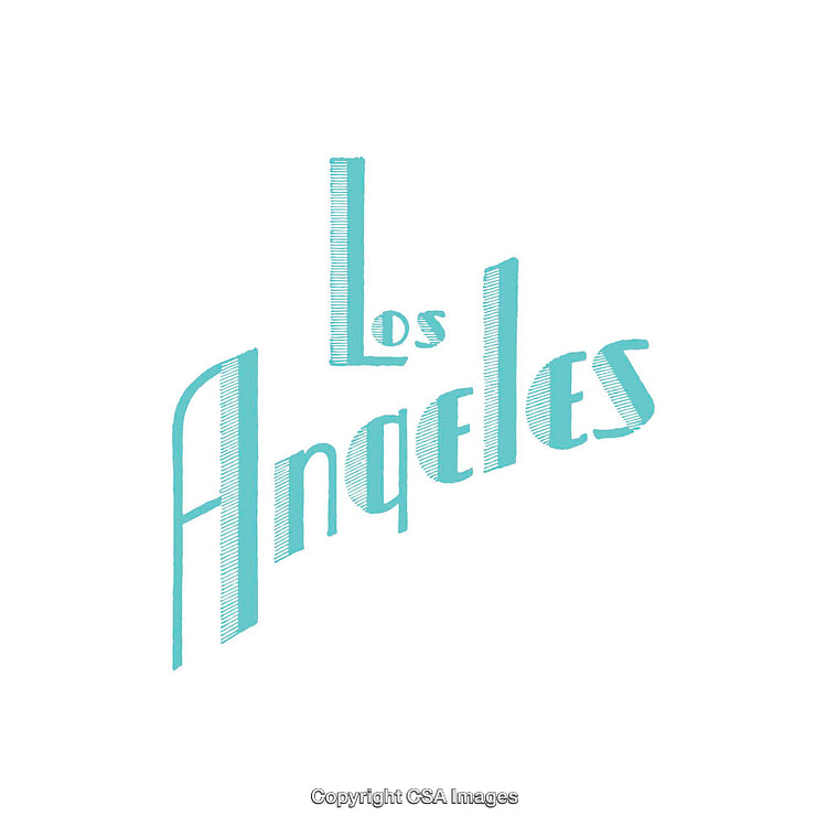 Retro Los Angeles Text in Vintage Font Style on White Background