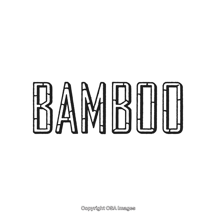Textured Bamboo-Inspired Typography Design with a Minimalist and Rustic Feel