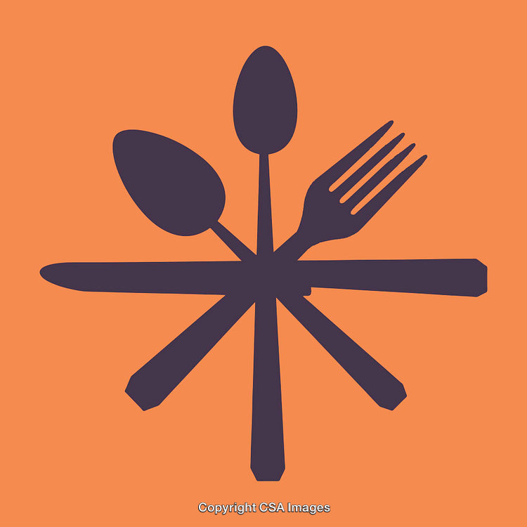 Abstract Representation of Cutlery Silhouettes in Geometric Arrangement