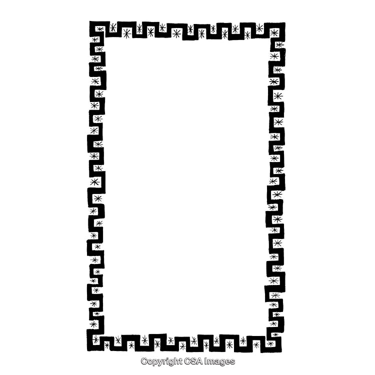 Abstract Black and White Border with Geometric Patterns and Bold Design