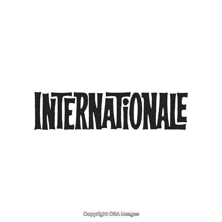 Stylized Grunge Typography Design Featuring the Word Internationale in Bold Letters