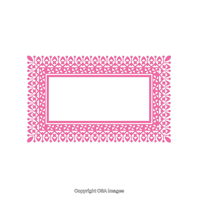 Pink Intricate Decorative Border Frame Design with Symmetrical Patterns
