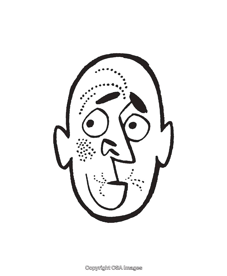 Abstract Black And White Line Art Illustration of a Face