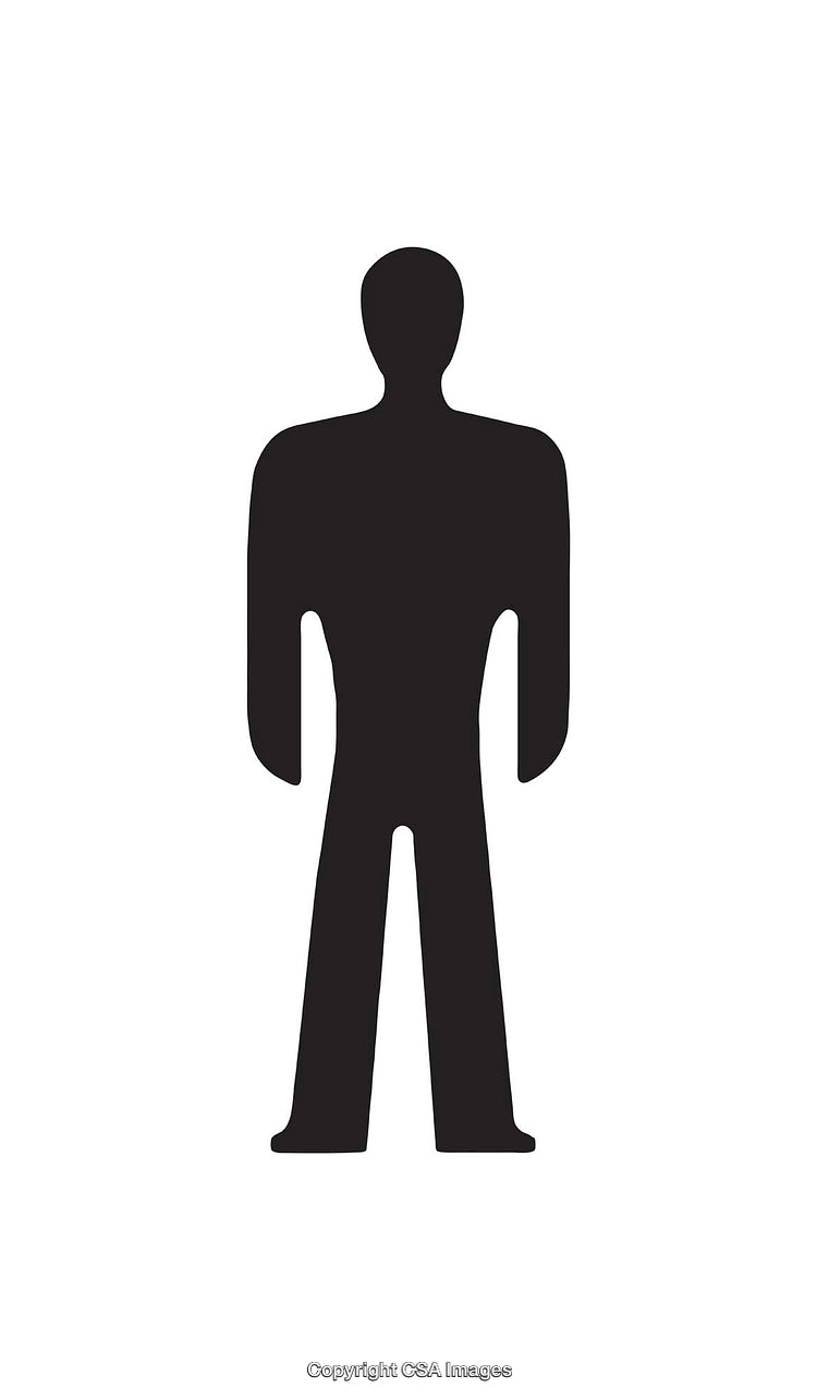 Minimalist Black Silhouette of a Standing Human Figure Icon