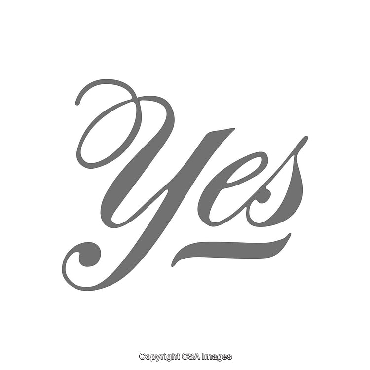 Elegant Calligraphy Design Featuring the Word "Yes" in Stylized Script