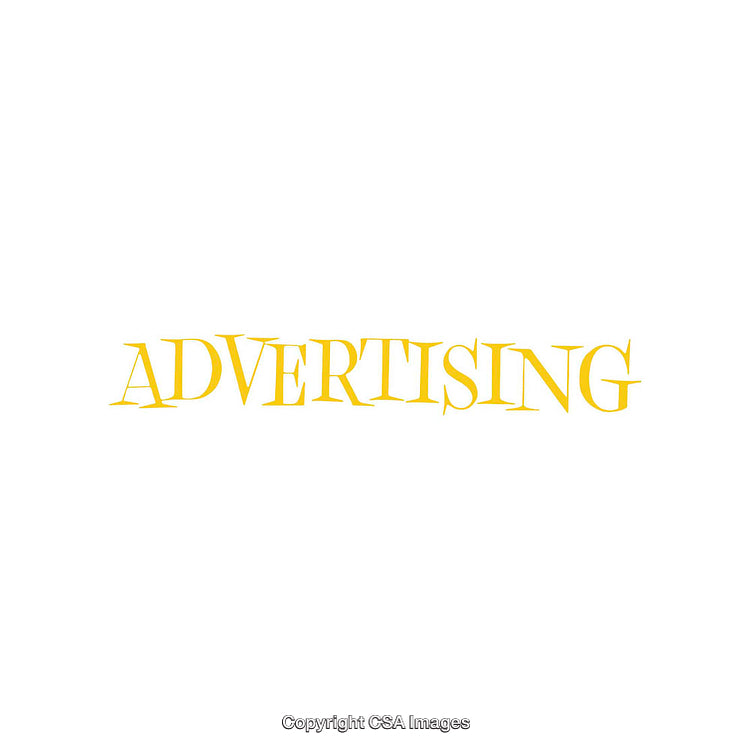 Advertising Concept Displayed in Elegant Golden Text on Clean White Background