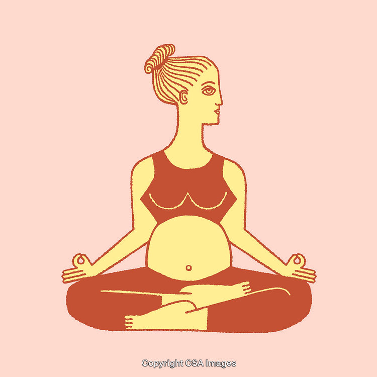 Pregnant Woman Practicing Yoga in a Seated Meditation Pose