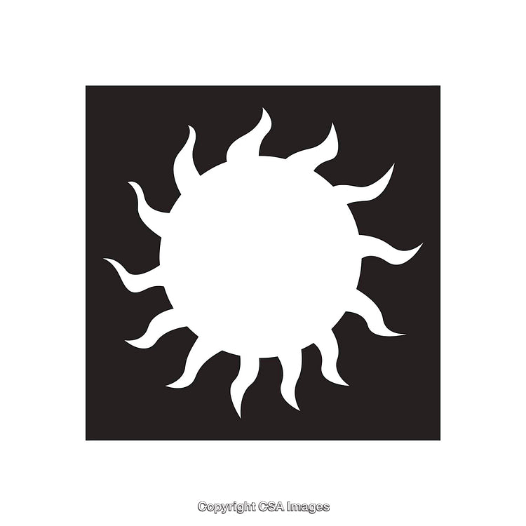 Stylized Sun Icon in Minimalistic Black and White Design