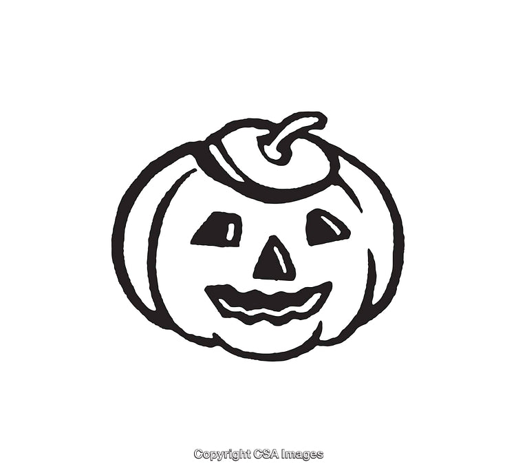 Black And White Line Art Illustration of a Jack-o'-Lantern
