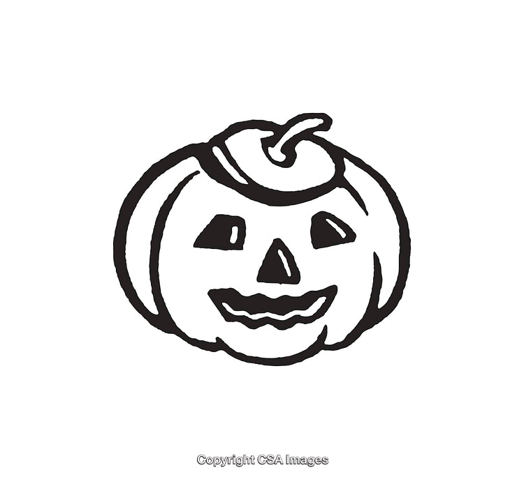 Black And White Line Art Illustration of a Jack-o'-Lantern