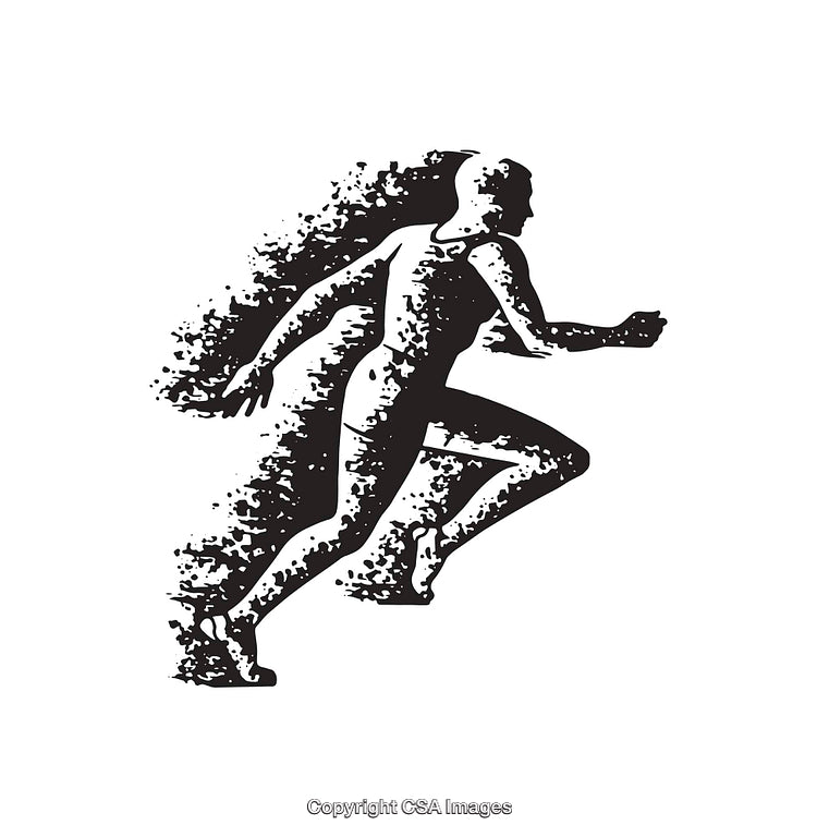 Silhouette of a Sprinter in Motion with Artistic Effect