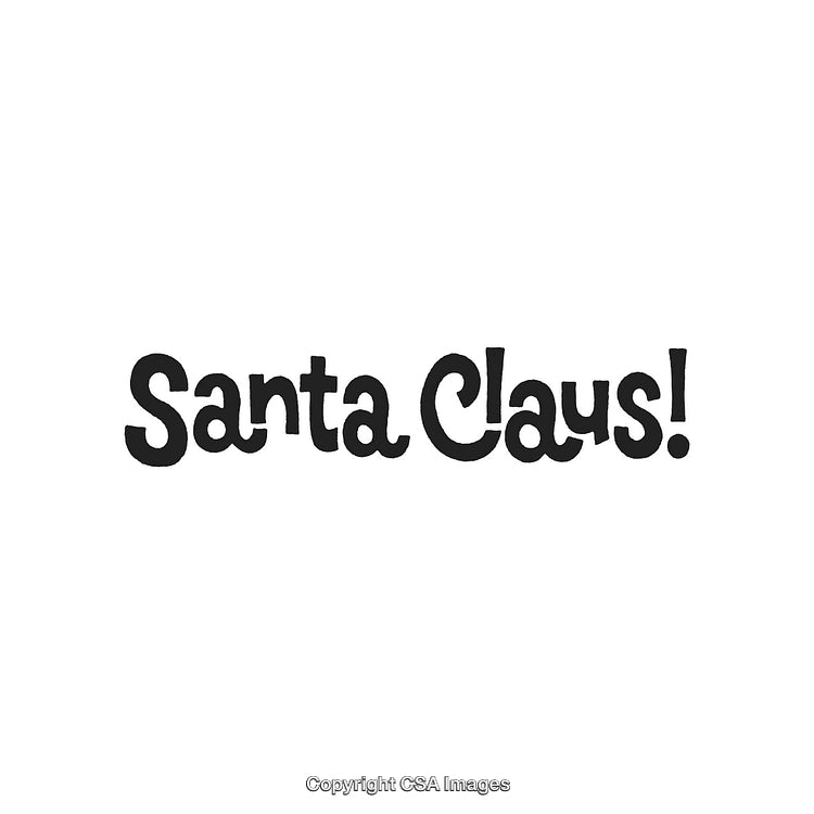 Festive Santa Claus Concept Illustration in Retro Style Typography Art Print