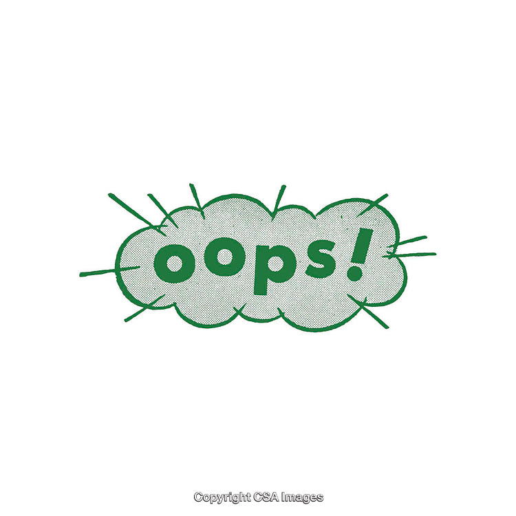 Green Comic Style "Oops!" Text Design in Speech Bubble