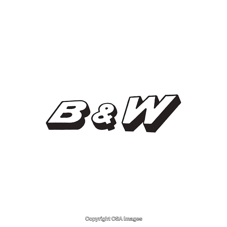 Bold Black and White 3D Stylized Letters and Characters Graphic