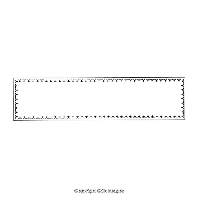 Minimalistic Black and White Decorative Border with Leaf Patterns