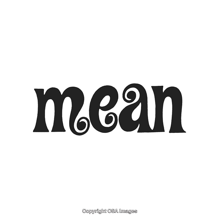 Stylized Black Text Featuring the Word 'Mean' with Unique Shapes