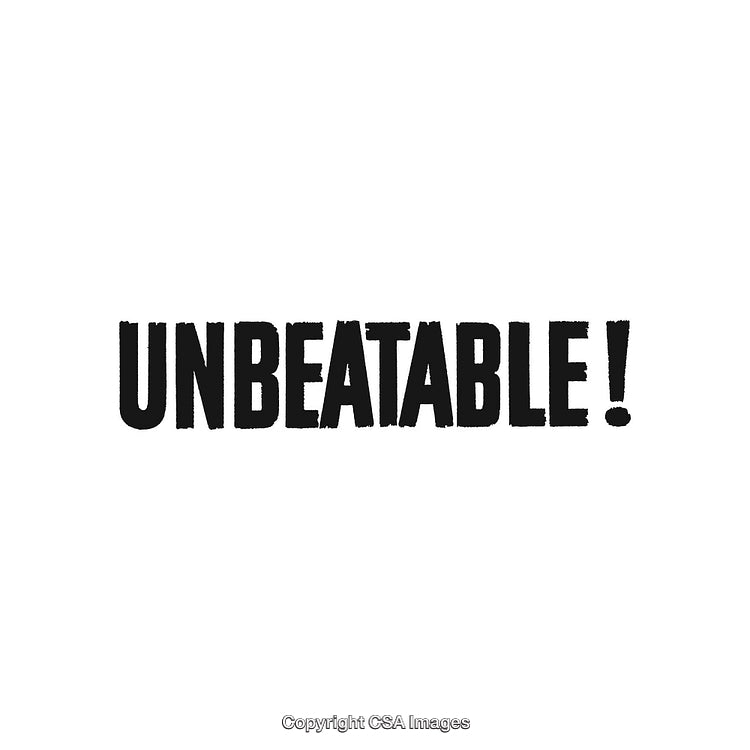 Bold Typography Highlighting the Inspiring Word 'Unbeatable' on White Background