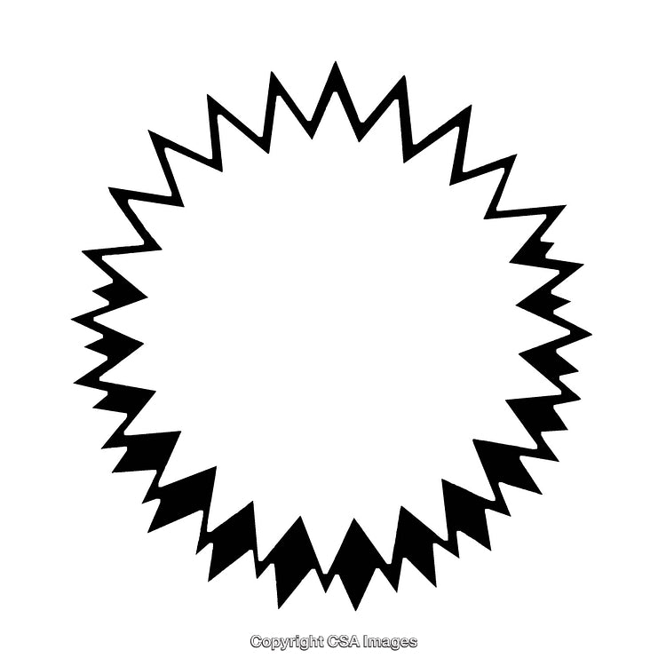 Jagged Circular Black and White Border Graphic Design Element