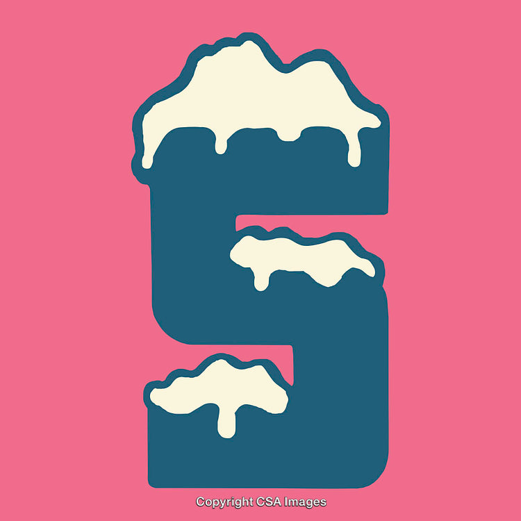 Bold Artistic Representation of the Letter S with Vibrant Color Contrast
