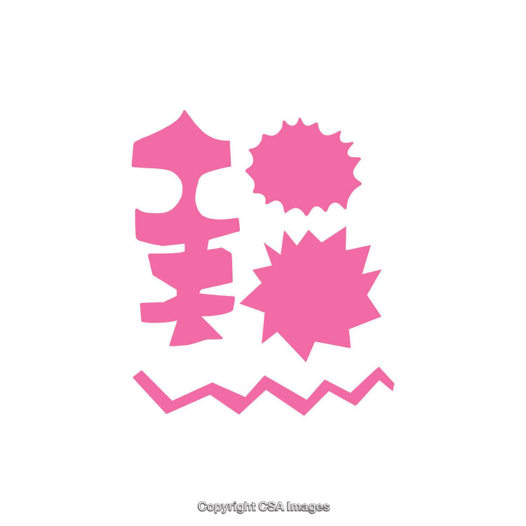 Pink Abstract Dingbats and Shapes on a White Background