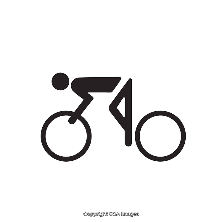Minimalist Cyclist Icon Displaying Abstract Line Art Design